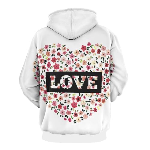 Sweat à Capuche Fleur d'amour - Pull Oversize pour Vos Sorties Citadines et Week-ends Cocooning - 3