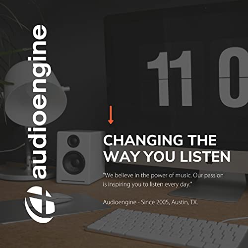 Audioengine A2+ Plus Wireless Speaker Bluetooth | Desktop Monitor Speakers | Home Music System Aptx Bluetooth, 60W Powered Bookshelf Stereo Speakers | Aux Audio, Usb, Rca Inputs,16-Bit Dac (White) #TOP6