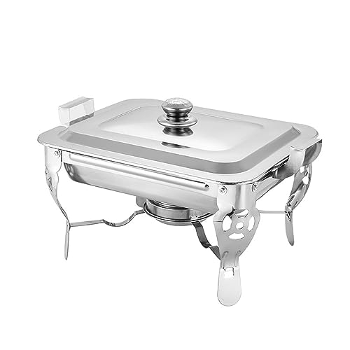 Poêle buffet en acier inoxydable argenté avec couvercle pour la restauration en libre-service - 2