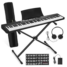 Complete Beginner Bundle: This 88 key piano keyboard arrives as a ready to play electric digital piano set, including sustain pedal, keyboard stand, carrying case, headphone, music stand, power cord. Ideal beginner piano bundle that helps you start c...