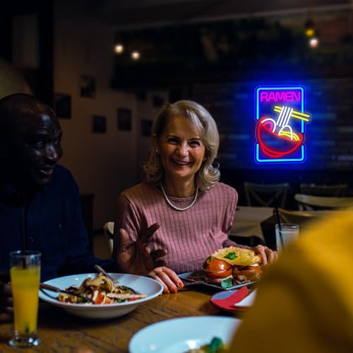 Image of Ramen Neon Sign for Wall Decor Dimmable LED Light Up Sign for Resturant Dining Hall Kitchen Home Bar Man Cave for Party Club Christmas Birthday Gifts Wall Art Size15.7 * 11.4(WZCP013)