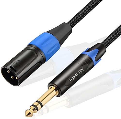 JOMLEY 1/4 to XLR Cable, 1/4" TRS to XLR Male Stereo Balanced Cable, 6.35 mm TRS to XLR Male Interconnect Cable Nylon Braid 3 Pin Interconnect Cord Patch Cord - 3.3ft