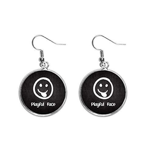 Boucle d'oreille argent smiley blanche pour illuminer vos tenues de bureau et soirées