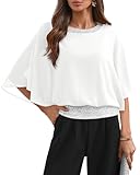 For G and PL Women Dressy Formal Evening Sparkly Top Elegant Glittery Glitzy Blouse White M