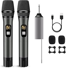【Up to 200 FT Wireless Range】The wireless microphone utilizes the latest connection technology to ensure a stable, fast connection without worrying about delays and interruptions. You need to make sure that the microphones are on separate channels wh...