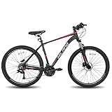 La bicicleta de montaña de Hiland de esta serie tiene un marco de aluminio de alta calidad y una horquilla de suspensión potente que puede absorber eficazmente los golpes e irregularidades para darle una experiencia de conducción divertida y duradera.