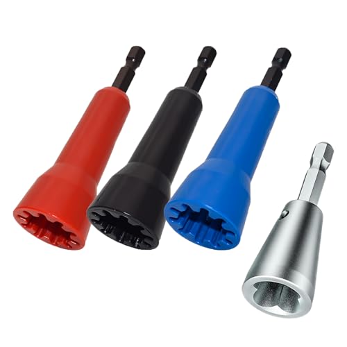 4 PCS Wire Nut Twister，Fast Wire Twister Tool for Drill，Wire Nut Twiter for Drill, Spin Twist Wire Connector Socket, Wire Connector Driver with 1/4