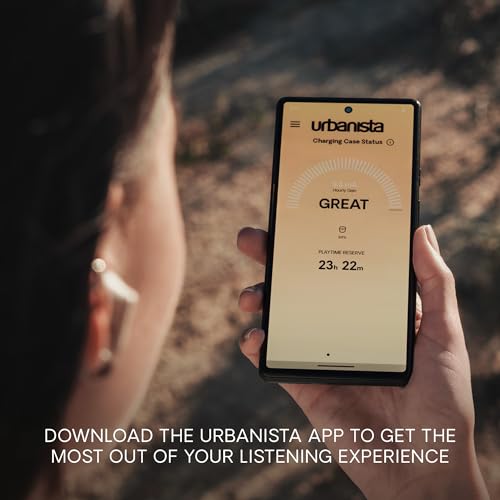 Urbanista Phoenix Auricolari Wireless Ad Energia Solare, Cancellazione Ibridi Attiva Del Rumore, Riproduzione Infinito, Bluetooth Multipoint, Custodia Di Ricarica Wireless Autocaricante, Rosa Deserto - 5