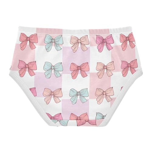 Wusikd Bows Checkered Girls' Underwear Cotton Girls Briefs Soft Toddler Underwear 2T2