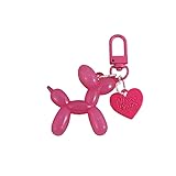 tenghong2021 Cute Jelly Balloon Dog Keychain for Women Girls Key Chain for Car Keys Handbag Purse Accessories -Rose Pink
