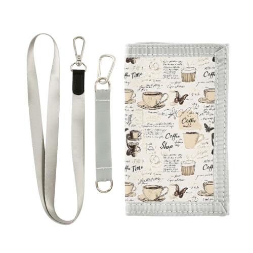 ALAZA Kids Wallets for Boys Girls Toddler Trifold Wallet Children Small Coffee Butterfly with Zipper Coin Pocket