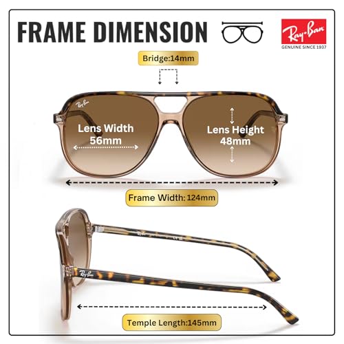 Image of Ray-Ban RB2198 BILL Square Shaped Sunglasses for Men & Women with Official RAYBAN Eyewear Kit