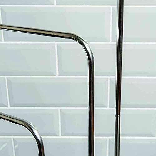 HZ Enterprises 3 Tier Bathroom Towel Holder Freestanding Chrome Bar Rail Rack Towel Storagek for Bathroom Stainless Steel Look as Stand En Suite or Toilet-Silver H 76cm x W 56cm x D 29cm