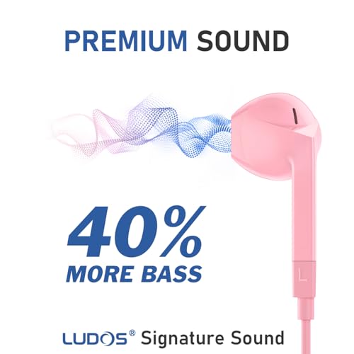 Image of LUDOS FEROX USB C Headphones for iPhone 17 16 15 Pro Max Plus Air iPad Pro, 5 Years Warranty, USB-C Earbuds for Samsung Galaxy S24 S23 Ultra S22 S21 FE S20 Z Flip 3 Fold 4 A53, USB Type C Earphones