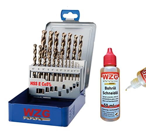 Bohrer Spiralbohrer Set Edelstahlbohrer Karosseriebohrer 19 HSS E Co5 V2A WZG Öl Cover