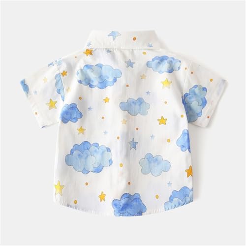 Kids Boys Polo Shirt Breathable Short Sleeve Classic Polos Toddler Tropical Floral Graphic (White-2, 12-18 Months)2