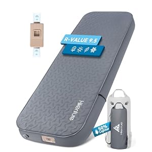Hikenture 4″ Thick Self Inflating Sleeping Pad, Foam & Air Camping Mattress
