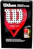 Kit de Pádel Wilson Optix XP - Rojo, con Paleta Optix XP Roja y Tres Pelotas Wilson Rush 100 2