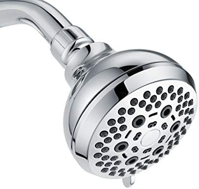 Shower Head, Wassern High Pressure Flow Save 30% Water Intake Air Wall Mount Massage Rainfall Powerful Rain Spray 3.5inch 74 jets 6 setting Adjustable Swivel Joint Chrome