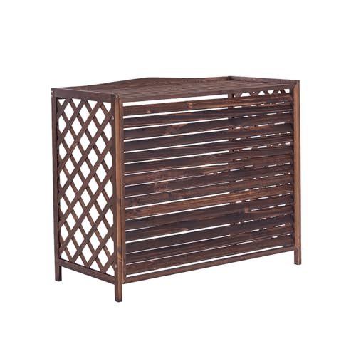 BAYTEWJX Air Conditioner Fence Screen Wood Privacy Screens Outdoor Wood Privacy Fence Screen Noise Reduction Protection for Outdoor Systems for Outdoor Breathable & All Seasons. (Size : 115x54x95cm)