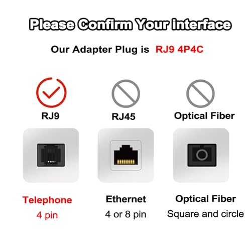 HAWAKA Telefonkabel, RJ9 (4P4C) Telefon Spiralkabel, 6Feet Telefonkabel Kabel für Festnetz-Telefon des Home Office, Verbinder weiß gewickelten Telefonhörer Kabel