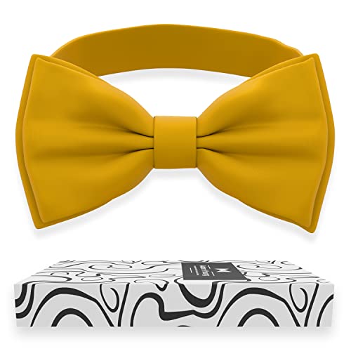 Image of Adam Young Men's Bow Ties Pre-Tied Style Formal Satin Classic Bowtie for Tuxedo Faux Silk
