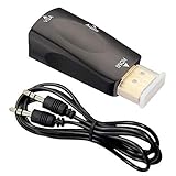 CamDesign HDMI to VGA Adapter with 3.5mm Audio Port, HD 1080P HDMI Male to VGA Female Adapter Converter Gold-Plated for PC/Laptop/Computer/Desktop/Digital Camera/Tablet/Xbox/DVD/HDTV/Monitor/Projector