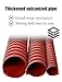 High Temperature Silicone Ducting Hose - Fire Retardant Fiberglass Flexible Duct with Steel Wire Reinforcement for Ventilation(15.2cm/5.98in,100cm/39.37in)