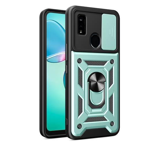 SNCLET Funda para ZTE Blade A51 Funda con Soporte de Teléfono Giratorio de 360°Protección de la Cámara Case PC TPU Protector Armor Antiarañazos Cover para ZTE Blade A51,Verde