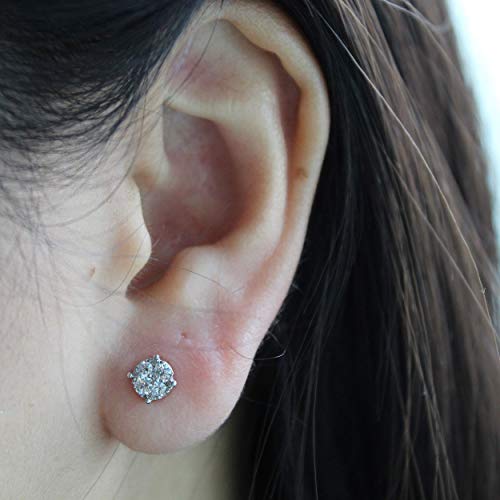SINGLE (1 Piece) Natural Diamond Stud Earrings Set in 925 Sterling Silver for Men & Women3