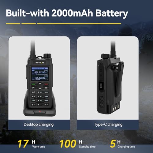 Talkie walkie Retevis C62 longue portée double bande avec écran LCD - 6