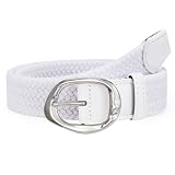 JASGOOD Braided Elastic Belt for Women Stretchy Woven Golf Belt Casual Web Belt for Jeans Pants with Silver...