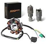 HANQIMOTO Ignition Stator Magneto 8 Coil Alternator Stator GY6 Stator,Gy6 150cc Performance Parts,125cc 150cc for 152QMI 157QMJ Chinese Scooter Moped ATV Go Kart Quad Engine Taotao Jonway Icebear Baja