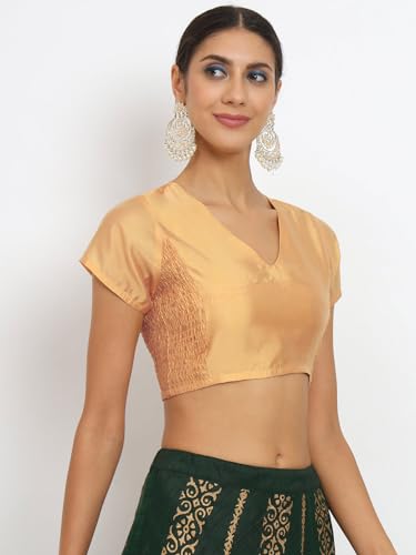 Image of studio rasa Women's Silk Blend Stretchable Blouse for Festive Wedding Party