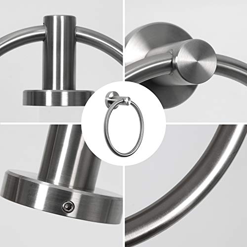 Houseaid Stainless Steel Towel Ring For Bathroom Hand Towel Holder Modern Circle Towel Hanger Round Towel Rack Wall Mounted Brushed Nickel #TOP2