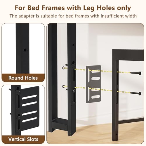 anwickjeff Headboard Full Size, Headboard with 2 Outlets and 2 USB Ports, Adjustable Height, Storage Rack, Sturdy and Stable, Easy Assembly, Rustic Brown and Black - Thumbnail 7