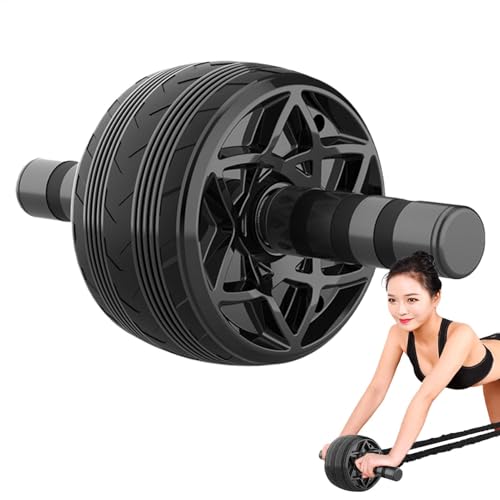 Ab Wheel, Home Workout Trainer, Core Exercise Equipment, Automatic Rebound Abdominal Roller, Full-Body Strength Tool, Ideal for Gym, Fitness Training, Core Activation, (Black/Red)