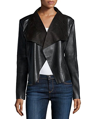 bagatelle draped faux leather jacket