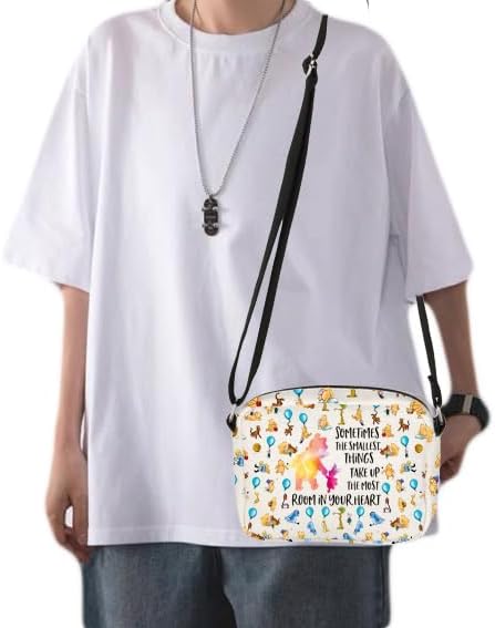 CMNIM Cartoon Bear Crossbody Purse Bear Lover Gifts for Women Friends Cartoon Fans Gift Funny Poor Bear Crossbody Travel Bag - Image 7