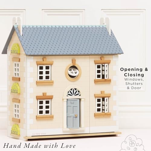 Image of Le Toy Van - Iconic Bay Tree Wooden Doll House | Dream House Wooden Dolls House Play Set | Great As A Gift | Suitable for Ages 3+