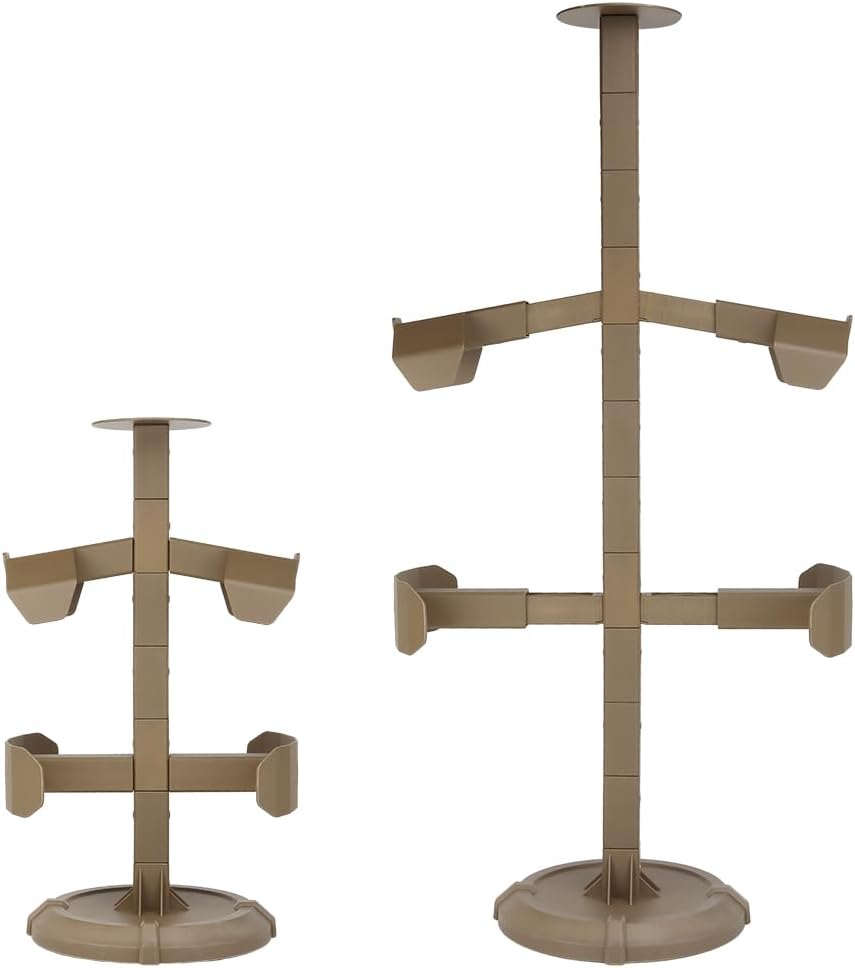 Zhongren Tactical Gear Stand Helmet Display Holder Store Tree Rack Organizer Adjustable for Military Training Vest Armor Breastplate(Black)