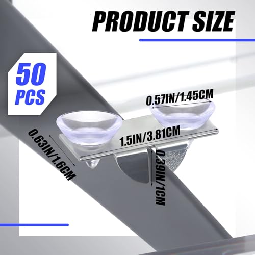 Tandefio CLO-TANDEFIO-1935 20 Pcs Center Shelf Rest Clip With Rubber Cushion, Galvanized Glass Shelf Brackets Metal Shelf Balancing Clip thumb #1