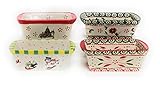 Temp-tations S/4 Mini Loaf Pans, Single Serving Baking Dish, 12 ounces ea (Multi, Holiday)