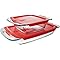 Pyrex Easy Grab Glass Food Bakeware and Storage Containers (4-Piece Set, BPA Free Lids)