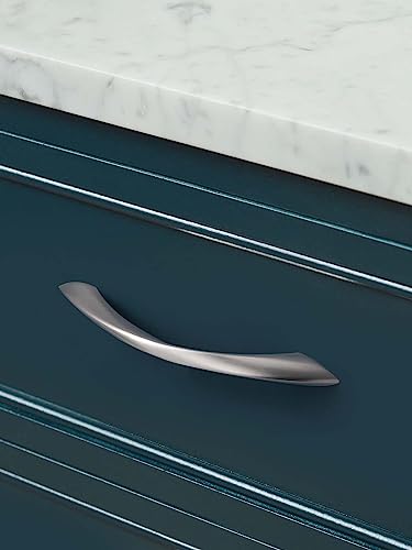 Image of Brushed Nickel Cabinet Pulls 5 Inch Arch Twisted Silver Handles Drawer Kitchen Cupboard Bathroom Dresser Cabinet Hardware Zinc Alloy 20 Pack