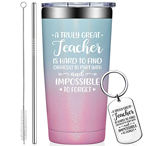 Grifarny Teacher Gifts for Women - Teacher Appreciation Gifts - Teacher Christmas Gifts - Birthday Teachers Day Gifts for Teachers - A Truly Great Teacher Is Hard To Find Tumbler 20oz