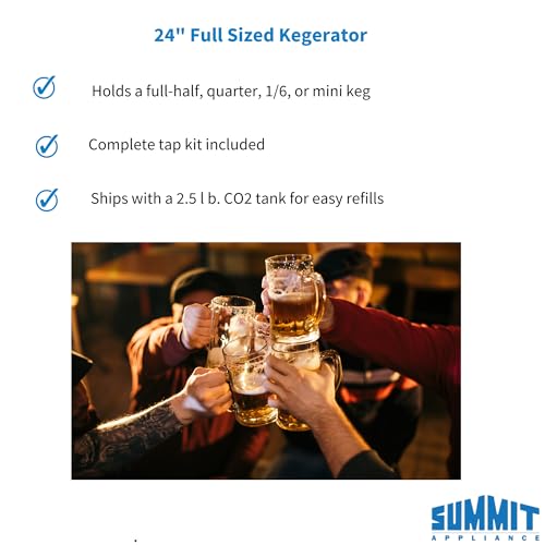 Summit 24 Inch Black Kegerator Full Sized Beer Dispenser Single Tap Included - SBC635MBK on Fridge.com