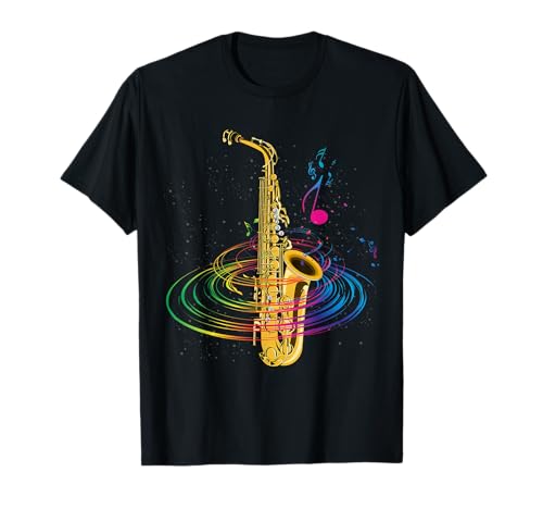 Sax Note Musicali Strumento Musicale Regalo Sassofono Maglietta