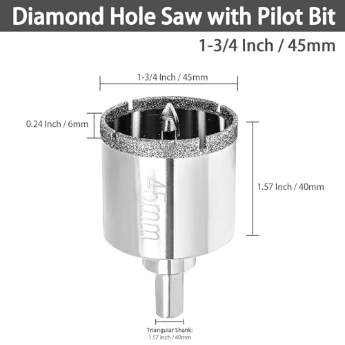 Image of 1-3 /4 Inch Diamond Hole Saw with Pilot Drill Bit