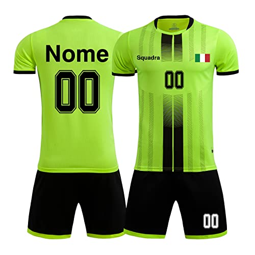 Maglia Calcio Personalizzata 2024 - Completo Con Maglietta E Pantaloncini Per Bambini E Adulti, Nome E Numero - Foto 3